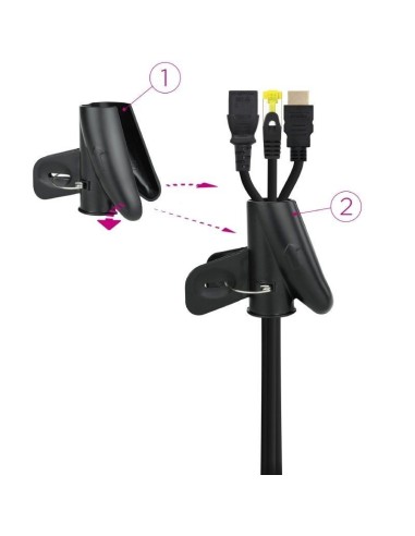 ORGANIZADOR DE CABLES FLEXIBLE 25MM 2M NEGRO...