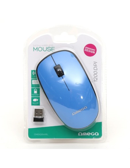RATON WIRELESS OMEGA AZUL 1200 DPI PN: OM0420WBL EAN: 5907595428620   