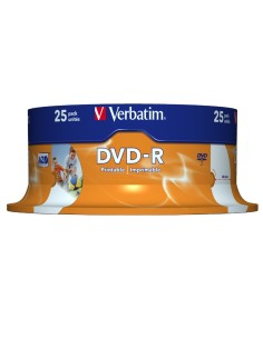 DVD VERBATIM 25 UNDS 16X 4.7GB  PRINTABLE PN: 43538 EAN:...