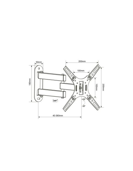 SOPORTE PARED VESA 13-42" UNYC KACH UK1116 INCLINABLE GIRATOR PN: UK720201 EAN: 6974560221073   