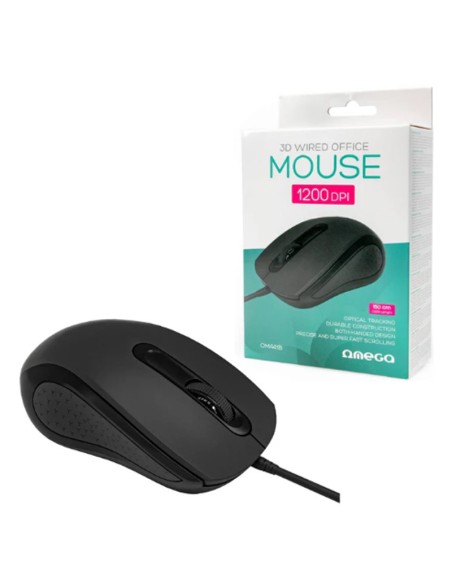 RATON USB OMEGA 1200 DPI NEGRO PN: OM441B EAN: 5907595460682   