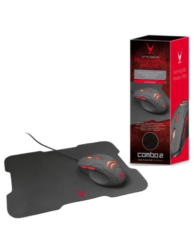 RATON VARR GAMING USB 3200DPI  NEGRO + PAD 295...