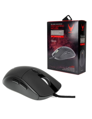RATON VARR GAMING USB 7200DPI  LED RGB ,NEGRO...