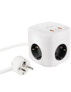 REGLETA 3 TOMAS NANO CABLE 2   USB, 1 USB TYPE C 1.4M...