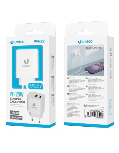 CARGADOR 25W ENCHUFE 1 X USB   , 1 X USB TYPE C...